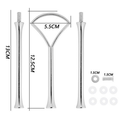 1 rinkinio torto lėkščių stovai, daugialypiai 2/3 pakopų lėkštės rankenos tvirtinimo aparatūros strypo įrankis torto lėkštės stovas Vestuvių gimtadienio tortų stovas