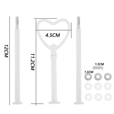 1 rinkinio torto lėkščių stovai, daugialypiai 2/3 pakopų lėkštės rankenos tvirtinimo aparatūros strypo įrankis torto lėkštės stovas Vestuvių gimtadienio tortų stovas