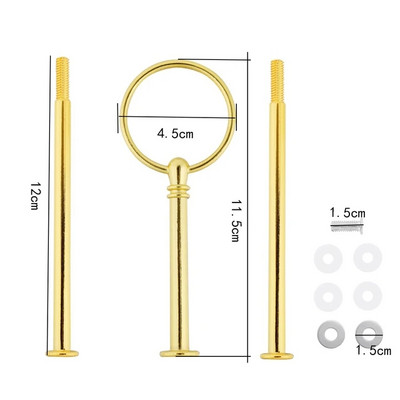 1 rinkinio torto lėkščių stovai, daugialypiai 2/3 pakopų lėkštės rankenos tvirtinimo aparatūros strypo įrankis torto lėkštės stovas Vestuvių gimtadienio tortų stovas