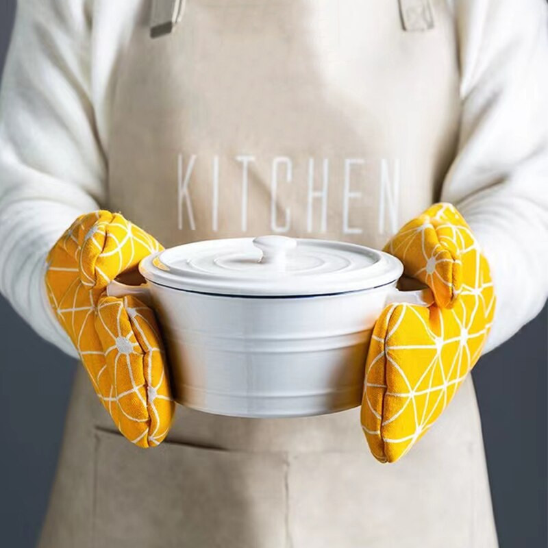 1 pakelis medvilninių ir lininių kepimo pirštinių Mikrobangų krosnelės pirštinės namų izoliacija virtuvės kepimo orkaitės specialieji įrankiai