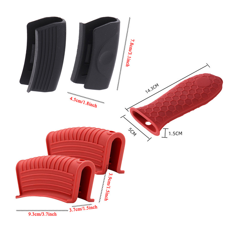 Silikoninis karštos rankenos laikiklis Karščiui atsparus puodų laikiklis indų rankena Ketaus keptuvės Rankenėlės Rankenos dangteliai Virtuvės prietaisai