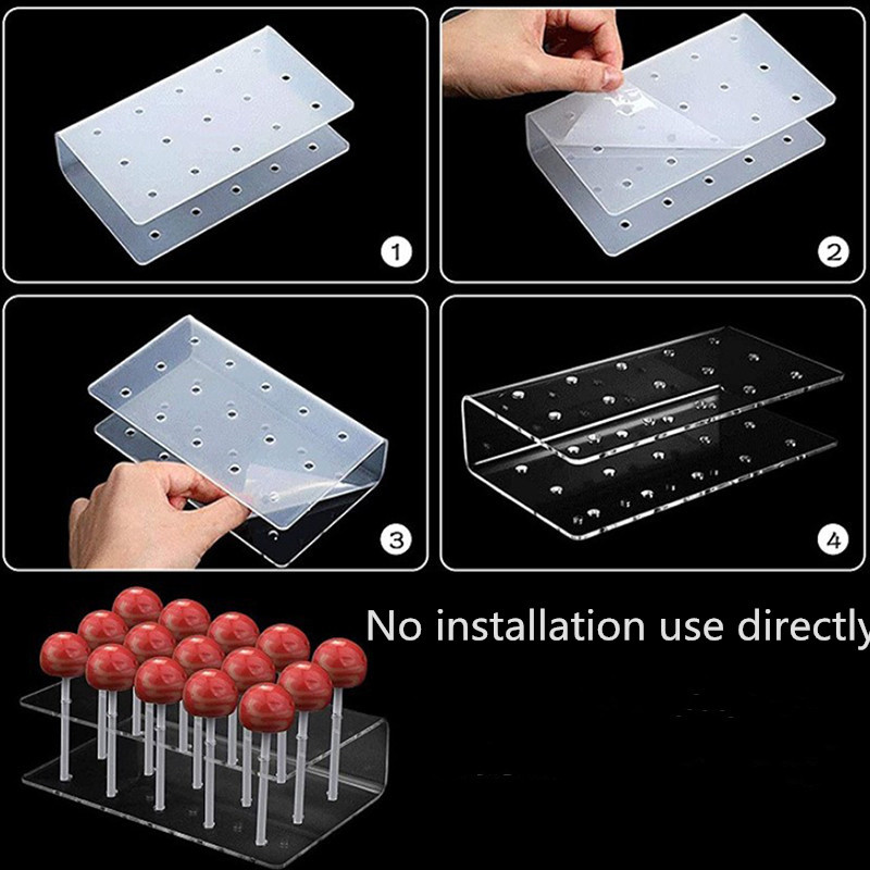 Naujas skaidrus 15 skylių stačiakampis tortų vakarėlio laikiklis Stovas Ledinukų saldainių laikiklis Vestuvių vakarėliui