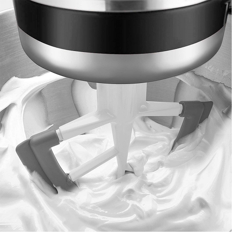 Pakreiptos galvutės plokščias plaktuvas, silikoninis maišytuvas, virtuvės maišymo priedas, skirtas Kitchenaid 4,5-5QT virtuvės priedams pakeisti