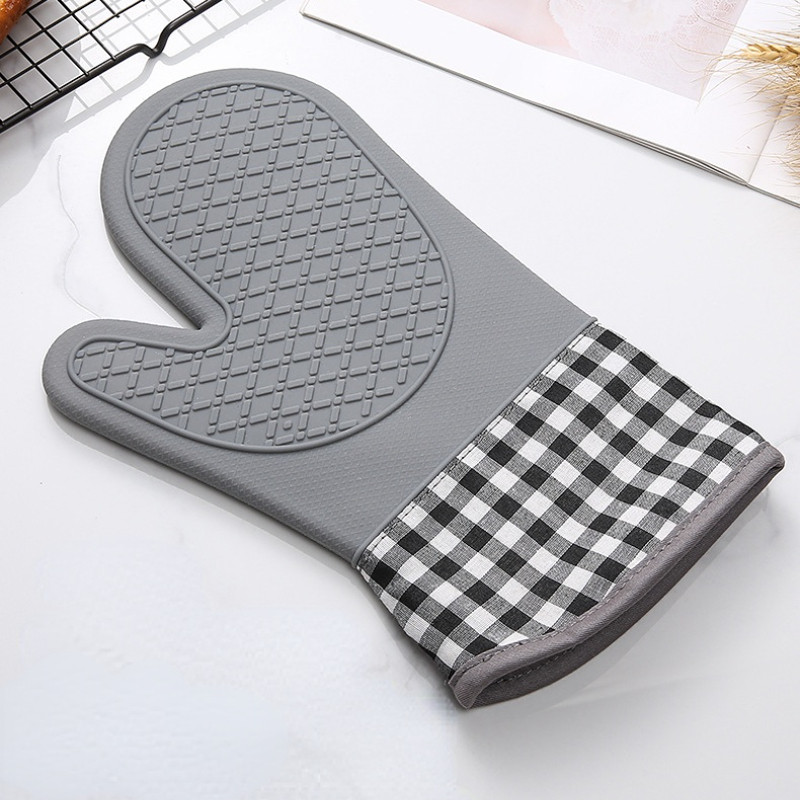 Izoliuotos orkaitės pirštinės karščiui atsparios pirštinės Virtuvės kepimo įrankiai Silikoninės neslystančios pirštinės Dviejų pirštų pirštinės Silikoninis karščiui atsparus segtukas