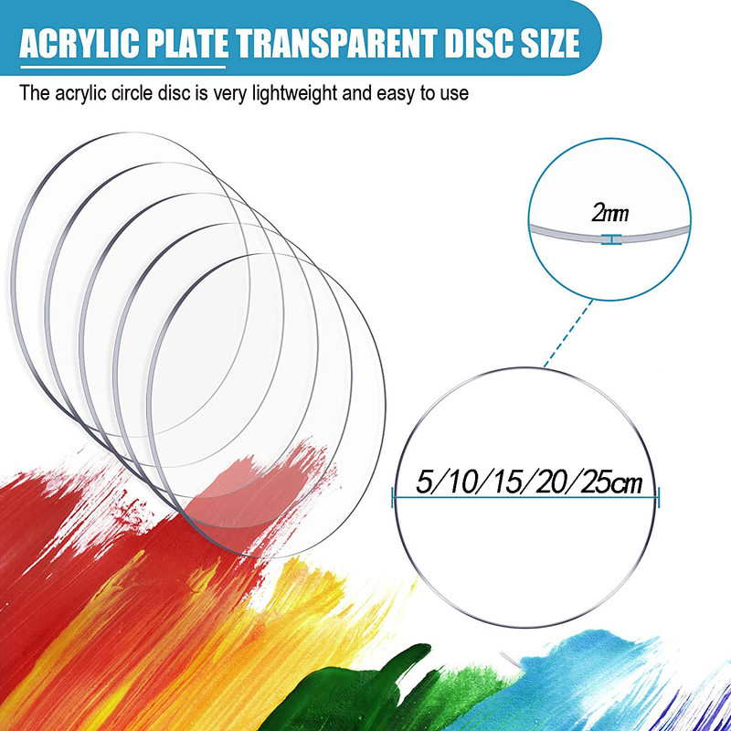 Akrila apaļie kūku diski gari dubultmucas kūkas akrila diska slānis DIY Art tukšs dēļu kūkas topper cepšanas kūkas dekorēšanas rīks