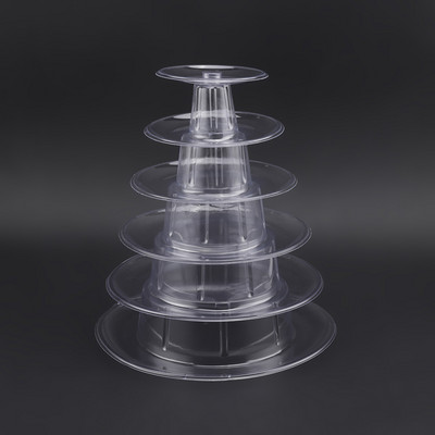 6 sluoksnių Macarons Display Tower plastikinis Macaron bokšto stovas Fondant tortų stovas Vestuvių tortų dekoravimo įrankis