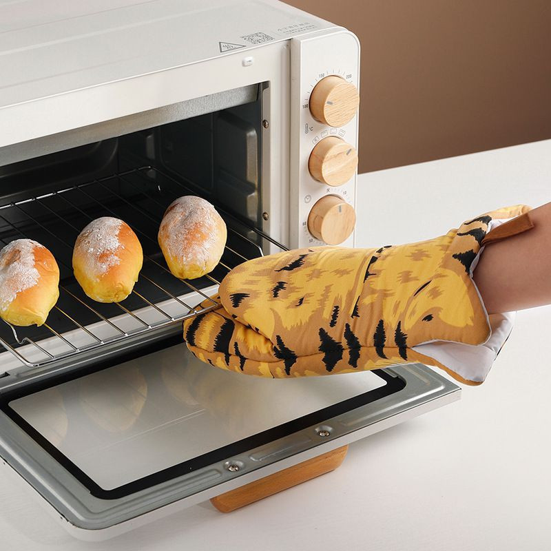 1/2 gab Cepeškrāsns siltumizolācijas cimds Cute Cat Paws Mikroviļņu pretpiedeguma kokvilnas cimdi Cepšanas karstumizturīgi neslīdoši virtuves cimdi