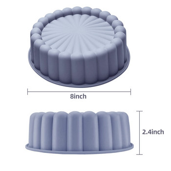 Силиконова форма за торта Charlotte Форма за многократна употреба Набраздена форма за торта Незалепващи кръгли форми за чийзкейк Брауни тарт пай