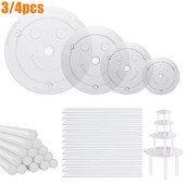 3/4 kom višeslojnih nosača za torte, okvir od slame, stalci, kalupi, okrugli nosači, odstojnici, držači za gomile, kuhinjski DIY alat za ukrašavanje torti