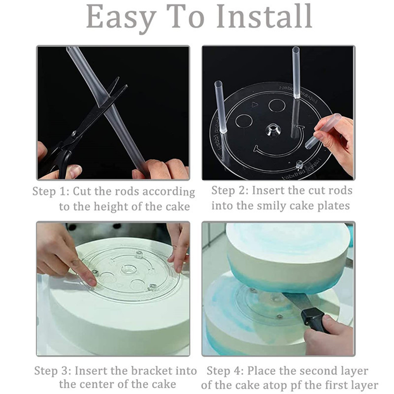 3/4 gab. Daudzslāņu kūkas atbalsta salmu rāmis Statīvi Veidnes Apaļas Atbalsta Starplika Pāļu kronšteins Virtuves DIY kūkas dekoru konditorejas rīks