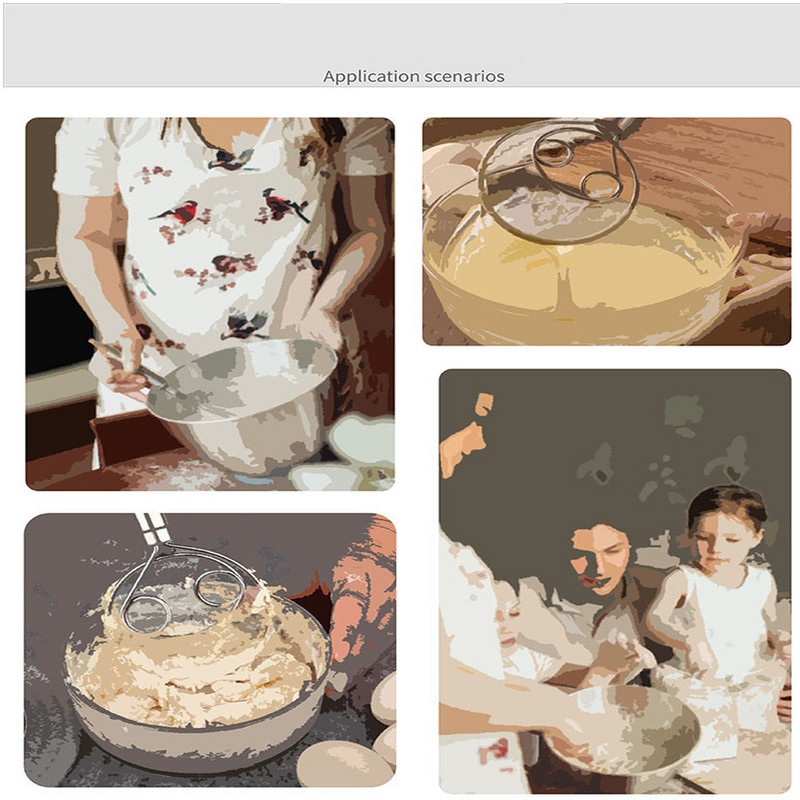 Daniškas tešlos plaktuvas, miltų plaktuvas, nerūdijančio plieno tešlos plaktuvo maišytuvas, duonos gaminimo įrankiai, tinkami kepimui.