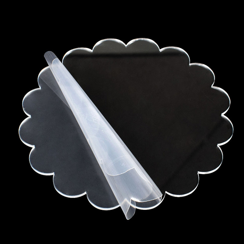 2db Virág formájú akril tortakorongok barkácsolás Art üres tábla tortaszerszám vajkrém simító tortadíszítő eszköz tepsi tepsi