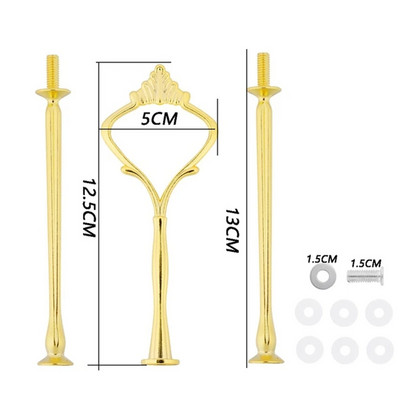 3 pakāpju kroņa formas augļu kūku šķīvju plaukta statīvs, sakausējums, rokturis, konfektes, augļi, kūkas, deserti, kāzu ballīte dzimšanas diena