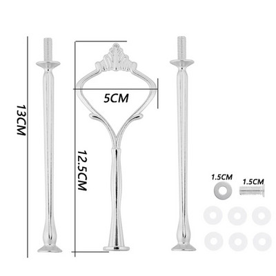 3 pakāpju kroņa formas augļu kūku šķīvju plaukta statīvs, sakausējums, rokturis, konfektes, augļi, kūkas, deserti, kāzu ballīte dzimšanas diena