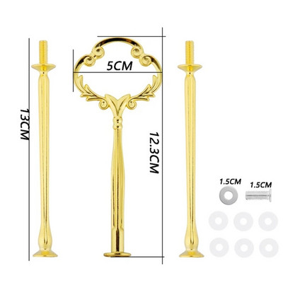 3 pakāpju kroņa formas augļu kūku šķīvju plaukta statīvs, sakausējums, rokturis, konfektes, augļi, kūkas, deserti, kāzu ballīte dzimšanas diena