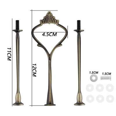 3 pakāpju kroņa formas augļu kūku šķīvju plaukta statīvs, sakausējums, rokturis, konfektes, augļi, kūkas, deserti, kāzu ballīte dzimšanas diena