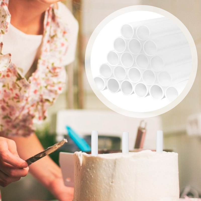 20Gb kūku dībeļi balti plastmasas kūkas atbalsta stieņi kūkas rīks salmiņi 9,4/11,8" garuma kūku statīvs cepšanas piederumi un instrumenti