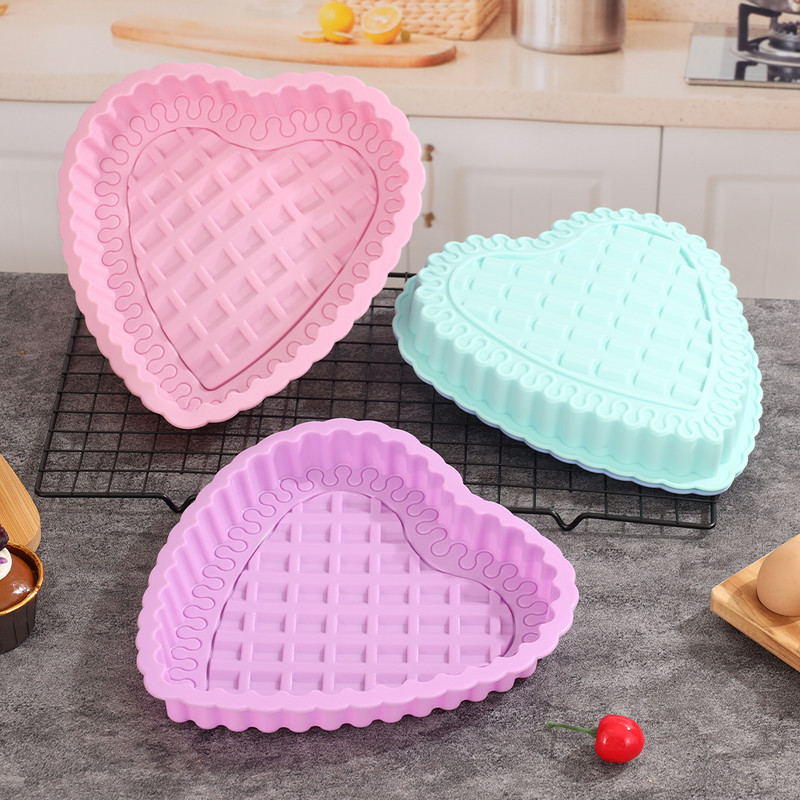 Širdies formos torto keptuvė silikoninė torto formų kepimo formos Nelipnios tortų kepimo formos, šokoladinis kepimo padėklas Valentino dienos dovana
