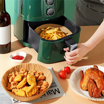 Въздушни тави Линеен фритюрник Airfryer Фритюрник за хартия за въздушна готварска хартия Маслоустойчива хартия за печене Еднократна употреба