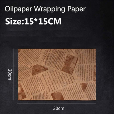 30 vnt Maisto pakavimo popierius Laikraščio dizainas Sumuštinis Burger Fries Maisto pakavimo popierius Lėkštės kilimėlis Aliejus Vaškuotas popierius papel encerado