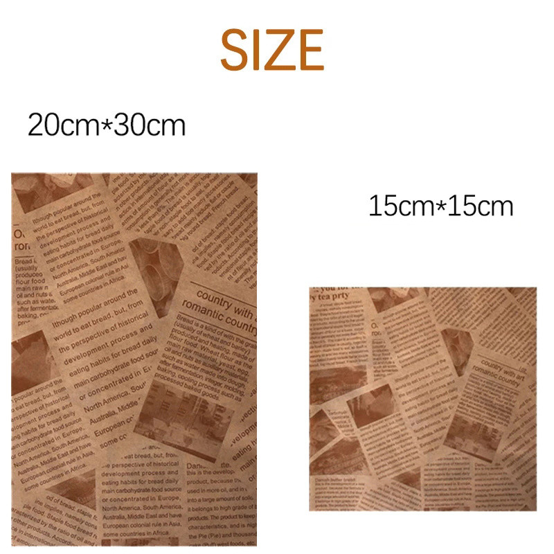 30 vnt Maisto pakavimo popierius Laikraščio dizainas Sumuštinis Burger Fries Maisto pakavimo popierius Lėkštės kilimėlis Aliejus Vaškuotas popierius papel encerado