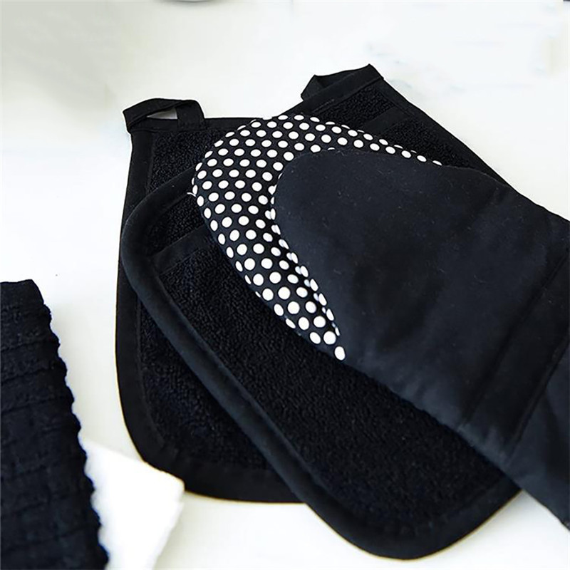 2 gab Cepšanas cimdi Pretpiedeguma mikroviļņu krāsns cimdi Frotē auduma podiņu turētāja cimdi Kolekcija Virtuves piederumi