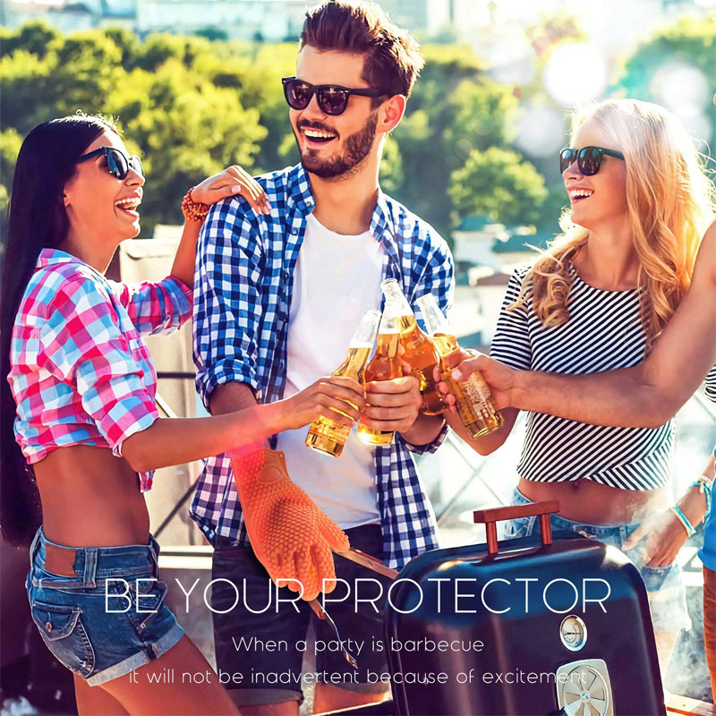 1gab Pārtikas kvalitātes grils Cimdi Karstumizturīgi Silikona BBQ Cimdi Cepeškrāsns Cimdi Silikona Ugunsdroši virtuve Mikroviļņu krāsns Cimdi