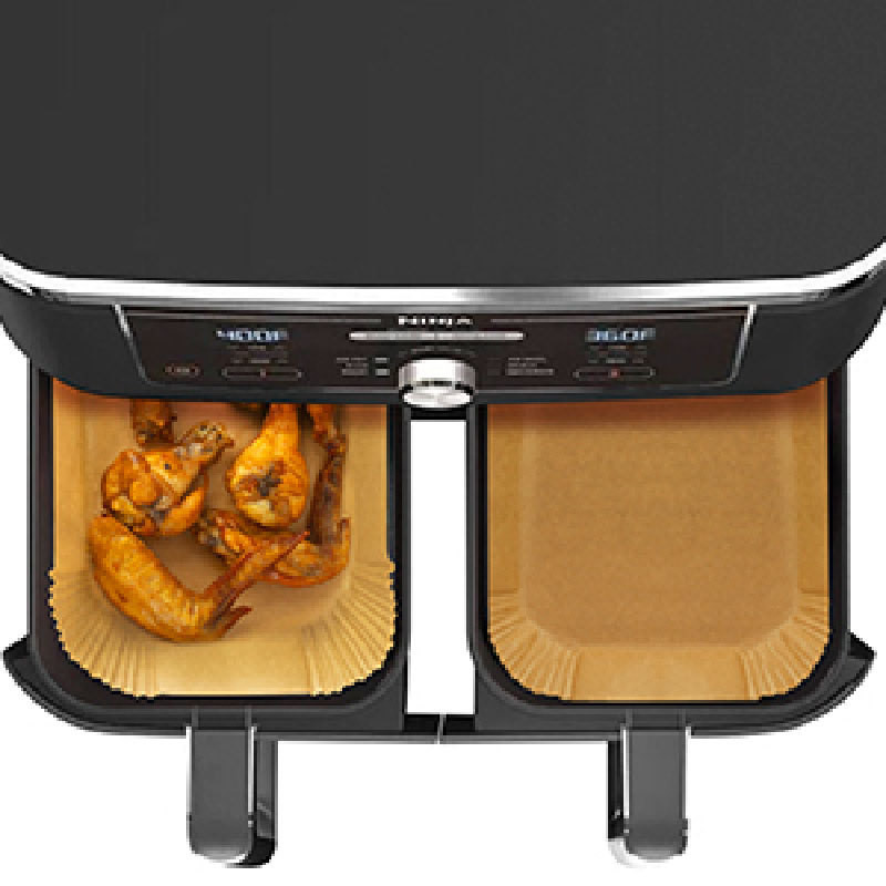 Taisnstūra vienreizējās lietošanas Airfryer cepamā papīra ieliktnis Ūdensnecaurlaidīgs, eļļas necaurlaidīgs, nepiedegošs cepšanas paklājs Ninja Foodi gaisa frier piederumiem