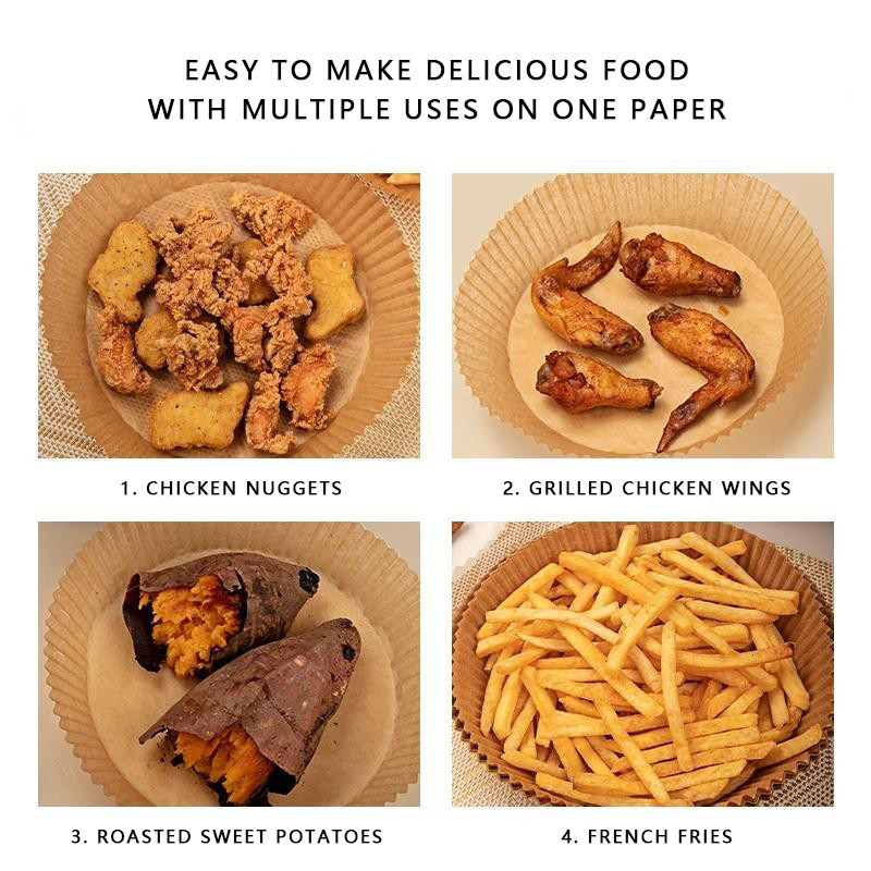 Taisnstūra vienreizējās lietošanas Airfryer cepamā papīra ieliktnis Ūdensnecaurlaidīgs, eļļas necaurlaidīgs, nepiedegošs cepšanas paklājs Ninja Foodi gaisa frier piederumiem