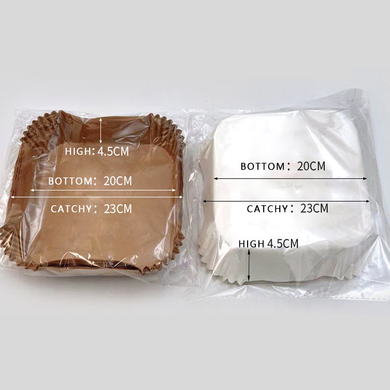 Taisnstūra vienreizējās lietošanas Airfryer cepamā papīra ieliktnis Ūdensnecaurlaidīgs, eļļas necaurlaidīgs, nepiedegošs cepšanas paklājs Ninja Foodi gaisa frier piederumiem