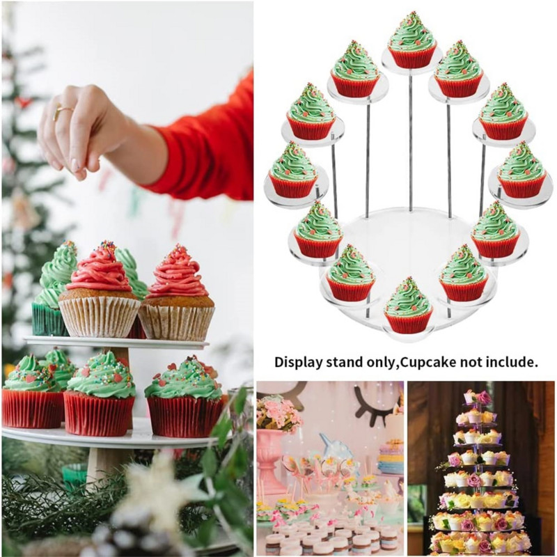 Kēksu statīvs akrila displejs daudzslāņu rotaslietu statīvs kūku desertu statīvs apaļā galda turētājs kāzu dzimšanas dienas ballītes noformējums