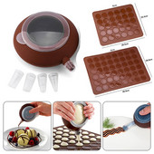 Macaron Paklājiņa komplekts Silikona cepšanas veidņu paklājiņš Perforēta Macaron Pot Nepiedegoša cepeškrāsns loksnes oderējums Cepumu kūkas DIY kūkas cepšanas veidne