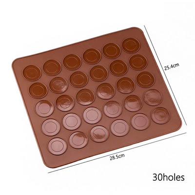 Macaron Paklājiņa komplekts Silikona cepšanas veidņu paklājiņš Perforēta Macaron Pot Nepiedegoša cepeškrāsns loksnes oderējums Cepumu kūkas DIY kūkas cepšanas veidne