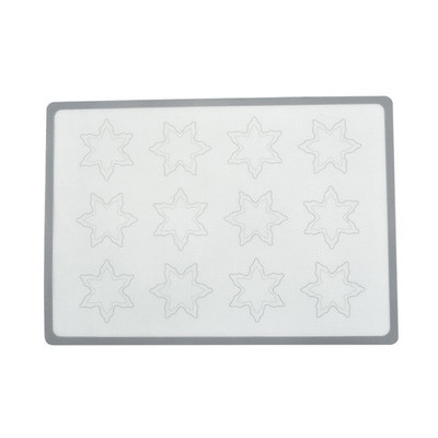 Mīcīšanas paliktnis, augstas temperatūras izturīgs, nepiedegošs, mūsdienīgs un vienkāršs pārtikas kvalitātes silikona stikla šķiedras cepeškrāsns paklājs Ēdienu cepšanas paklājs