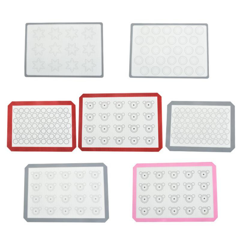 Mīcīšanas paliktnis, augstas temperatūras izturīgs, nepiedegošs, mūsdienīgs un vienkāršs pārtikas kvalitātes silikona stikla šķiedras cepeškrāsns paklājs Ēdienu cepšanas paklājs