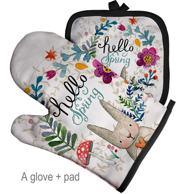 Serije crtanih životinja Rukavice za pečenje Izolacijski jastučići za zečeve Pribor za kuhinjske alate Poliester Kuhanje Rukavice za mikrovalnu Pećnice