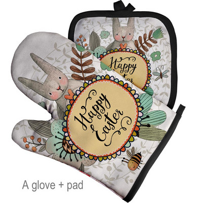 Serije crtanih životinja Rukavice za pečenje Izolacijski jastučići za zečeve Pribor za kuhinjske alate Poliester Kuhanje Rukavice za mikrovalnu Pećnice