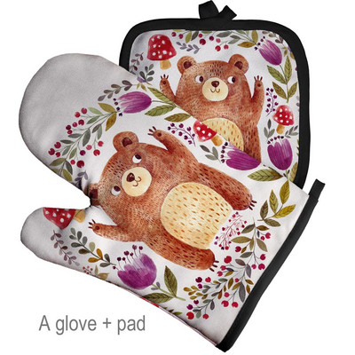 Serije crtanih životinja Rukavice za pečenje Izolacijski jastučići za zečeve Pribor za kuhinjske alate Poliester Kuhanje Rukavice za mikrovalnu Pećnice