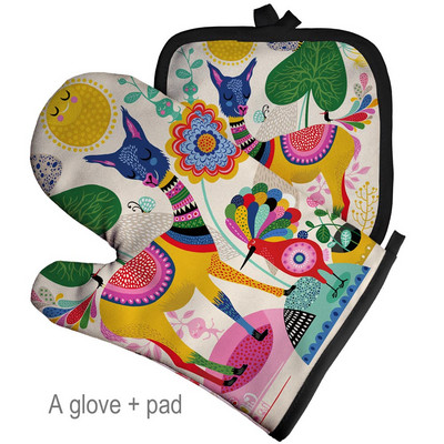 Serije crtanih životinja Rukavice za pečenje Izolacijski jastučići za zečeve Pribor za kuhinjske alate Poliester Kuhanje Rukavice za mikrovalnu Pećnice