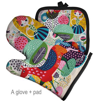 Serije crtanih životinja Rukavice za pečenje Izolacijski jastučići za zečeve Pribor za kuhinjske alate Poliester Kuhanje Rukavice za mikrovalnu Pećnice