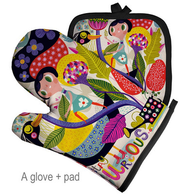 Serije crtanih životinja Rukavice za pečenje Izolacijski jastučići za zečeve Pribor za kuhinjske alate Poliester Kuhanje Rukavice za mikrovalnu Pećnice