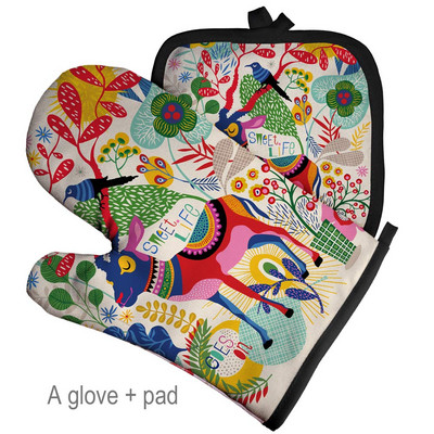 Serije crtanih životinja Rukavice za pečenje Izolacijski jastučići za zečeve Pribor za kuhinjske alate Poliester Kuhanje Rukavice za mikrovalnu Pećnice