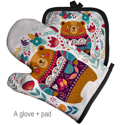 Serije crtanih životinja Rukavice za pečenje Izolacijski jastučići za zečeve Pribor za kuhinjske alate Poliester Kuhanje Rukavice za mikrovalnu Pećnice