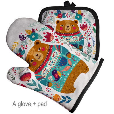 Serije crtanih životinja Rukavice za pečenje Izolacijski jastučići za zečeve Pribor za kuhinjske alate Poliester Kuhanje Rukavice za mikrovalnu Pećnice