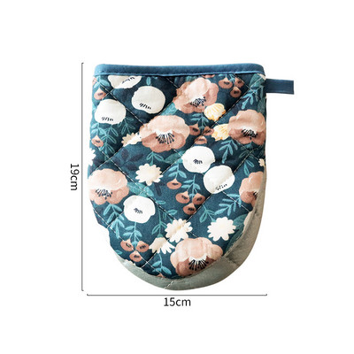 Japán virág sütőkesztyűk háztartási konyha hőálló, hőálló kesztyűk vastag pamut szív alakú kézi klip szigetelő alátét