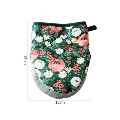 Japán virág sütőkesztyűk háztartási konyha hőálló, hőálló kesztyűk vastag pamut szív alakú kézi klip szigetelő alátét