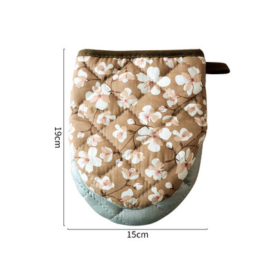 Japán virág sütőkesztyűk háztartási konyha hőálló, hőálló kesztyűk vastag pamut szív alakú kézi klip szigetelő alátét