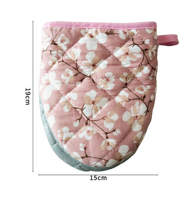 Japán virág sütőkesztyűk háztartási konyha hőálló, hőálló kesztyűk vastag pamut szív alakú kézi klip szigetelő alátét