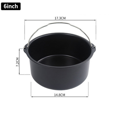 6/7/8 inčni okrugli kalup za kolače Neljepljivi kalup za kolače Posuda za kolače Posuda za pizzu Košara s ručkama Kuhinjski kalup za pečenje Pribor za fritezu