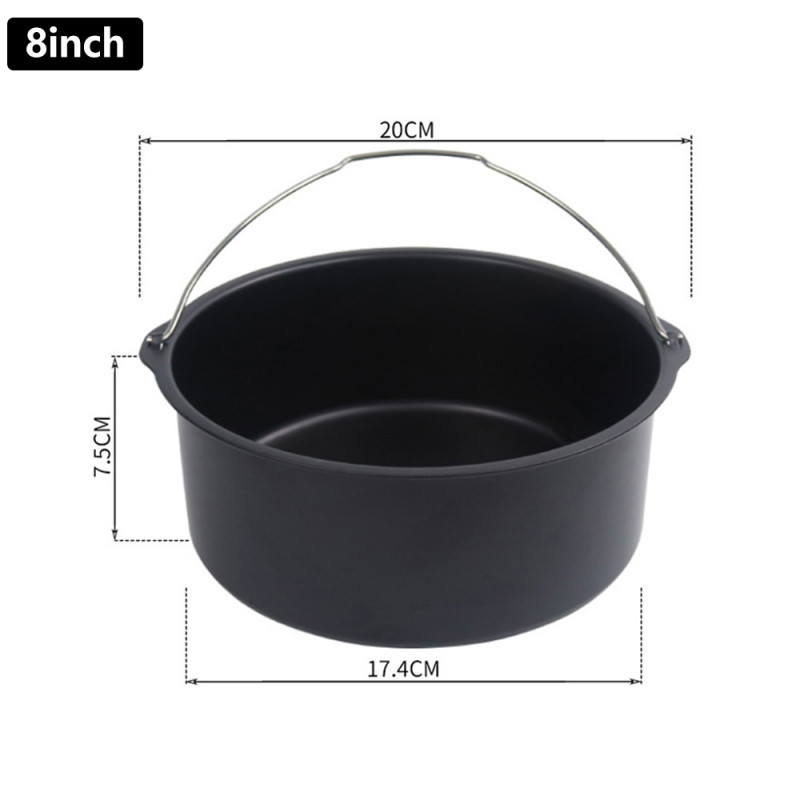 6/7/8 colio apvalios torto formos Nelipnus pyrago formos padėklas picos krepšelis su rankenomis Virtuvės kepimo formos Orinės gruzdintuvės priedai